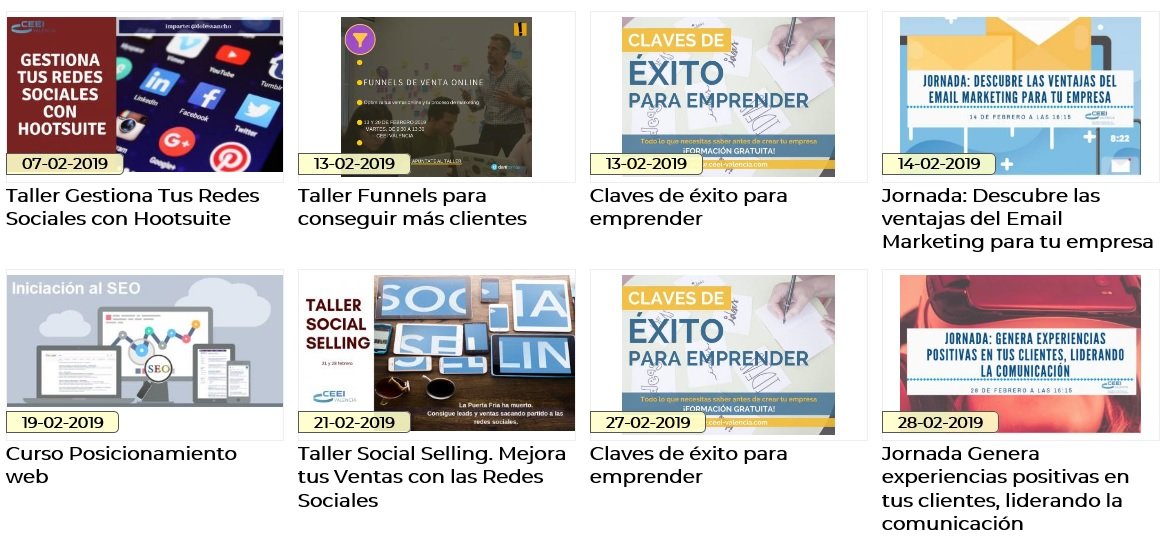 En febrero organizamos 8 cursos y jornadas para startups y #emprendedores bit.ly/2UBAjGQ en <a href="/ceeivalencia/">CEEI Valencia</a> vía <a href="/emprenemjunts/">Emprenemjunts</a> #formacion #Valencia #marketingdigital #funnels #email #comunicación #Emprendimiento #estrategias #SocialSelling #ventas