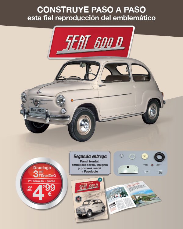 ElMundoPromos's tweet photo. ¡Construye tu SEAT 600 paso a paso!. No te pierdas este domingo un nuevo fascículo y nuevas piezas por sólo 4,99 euros.
 https://t.co/6b3mEgFmCJ https://t.co/RIOMux4ia9