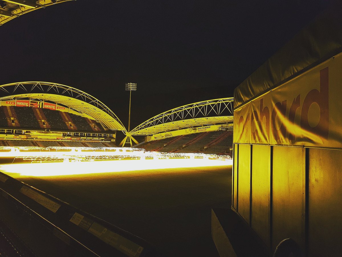 It was Huddersfield Town Football cub for our team this week. We had a request to extend our Sky Sports studio platform to make room for a larger piece of camera equipment also offering a even bigger space to broadcast Huddersfields games in comfort. #skysports #bespokestudio