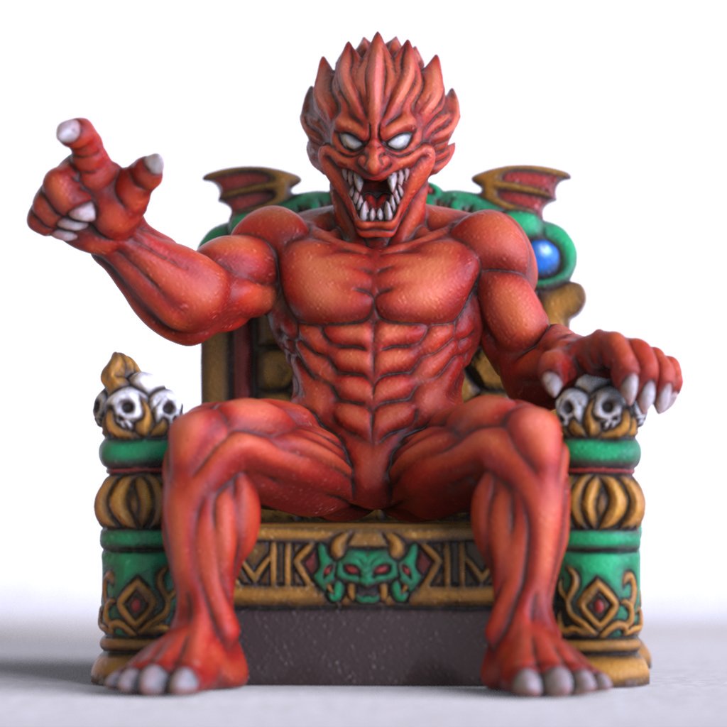 O Xrhsths モコス Sto Twitter Wf19w 大魔界村よりラスボス ルシファー 玉座付き4000円です 大きさ 60mmほど 素材 本体 軟質レジン 玉座 レジン 商品は無彩色になります よろしくお願いいたします 卓番 5 31 16 大魔界村 カプコン メガドライブ