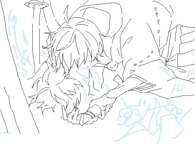 よくわからなくて描けないところはジカンソコ~グンで隠れるのできっと大丈夫だという途中 