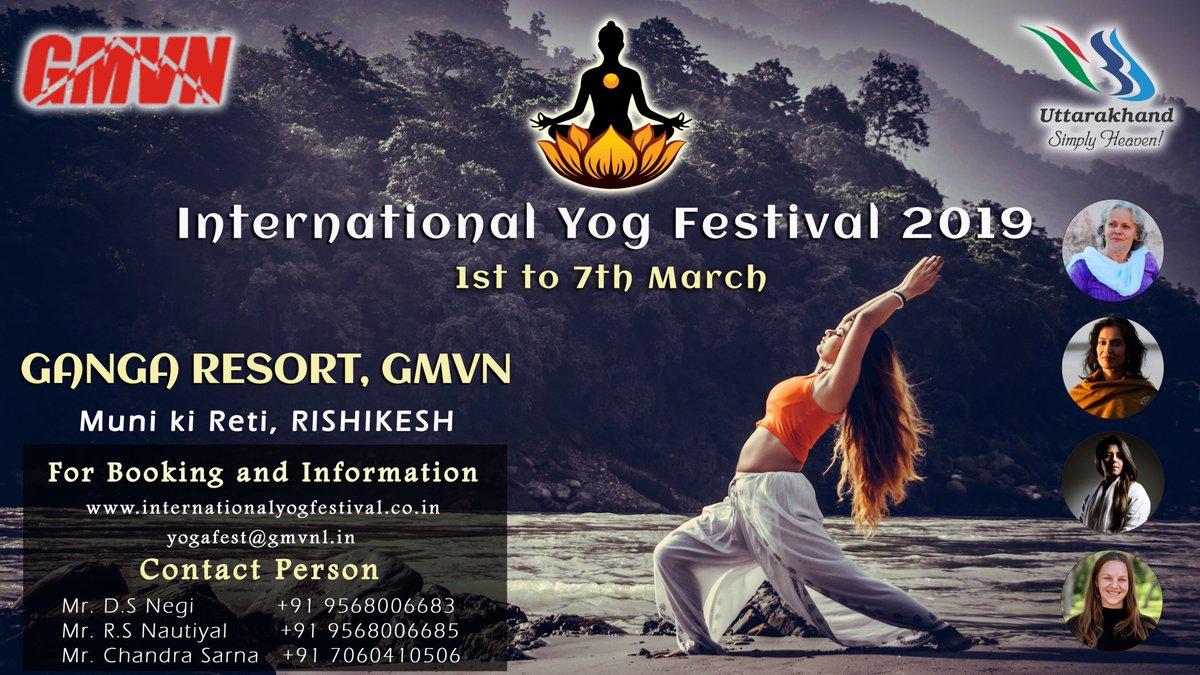 yogattcinindia's tweet photo. #International_Yog_Festival 2019
#IYF_2019 the International Yog Festival is all set to be one of the largest #yoga_events ever organized and is a must-see for all yoga enthusiasts.
Read More: https://t.co/l8nXE7kpYa

#GMVN #UttarakhandTourism
#Ganga_Resorts #RishikeshYogaEvents https://t.co/th4BZGj5KT