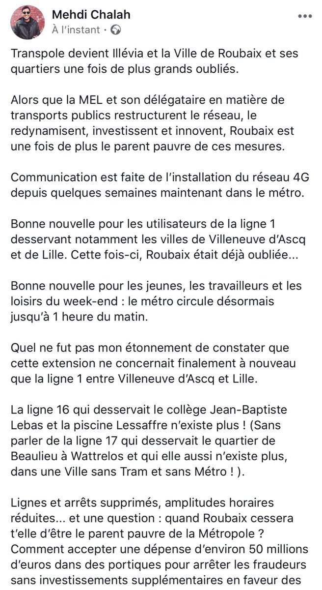 MehdiChalah's tweet image. #Transpole devient @ilevia_actu : #Roubaix et ses quartiers les grands oubliés ! @SUniRoubaix