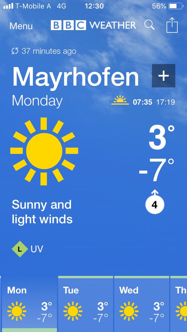 _edestinations's tweet image. Not a bad forecast for the start of a week’s skiing! 😁 #ski #mayrhofen #winterfun