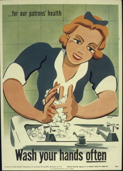 Very cool vintage sign from the #USPublicHealthService @HHSGov #washyourhands