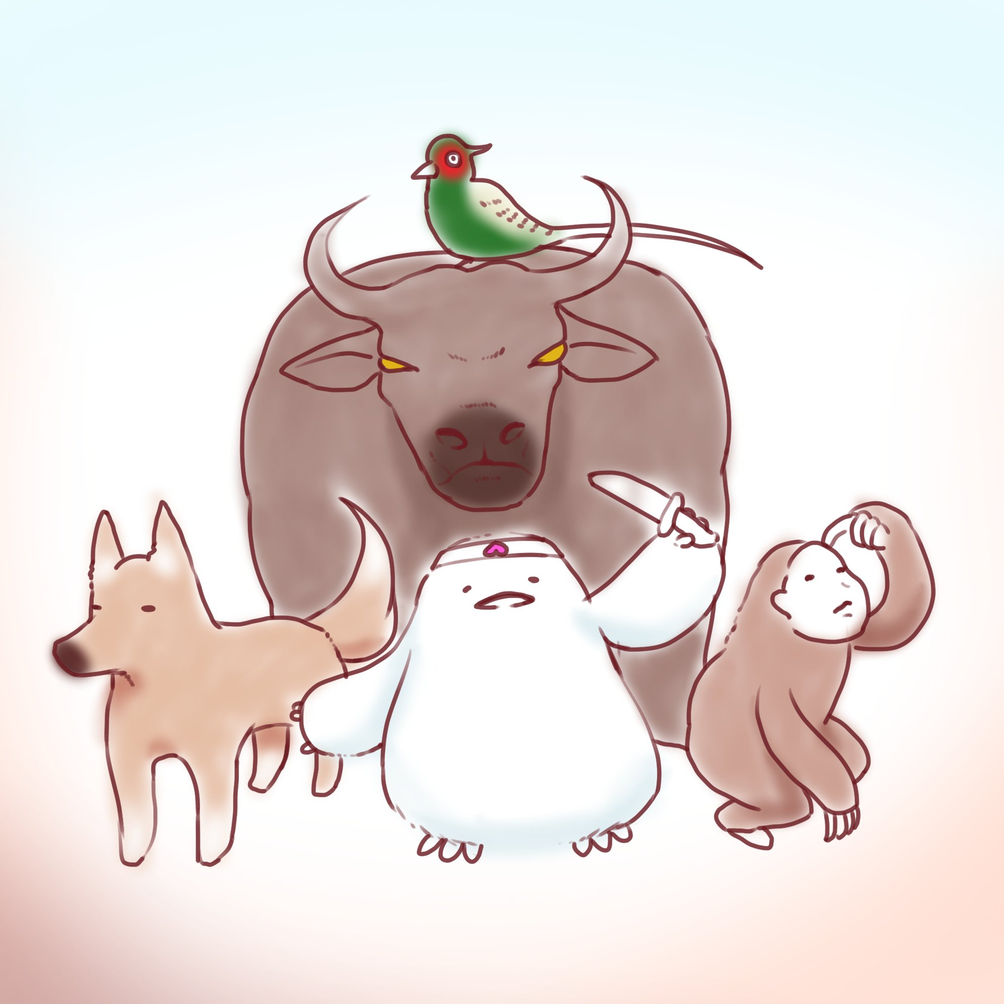 座敷きたか 絵依頼募集中 犬 猿 キジ あとバッファロー みみたろう みみたろう 耳描き T Co Mgcgfxgchp Twitter