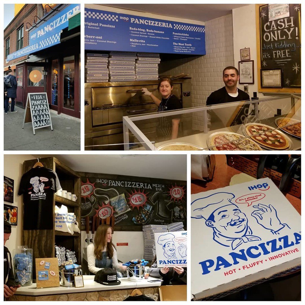 So @ihop partnered within @bleeckerpizza for a #NationalPizzaDay pop-up ... except it's #pancizza slices instead. #marketing #experientialmarketing #popupshop bit.ly/2TGadT5