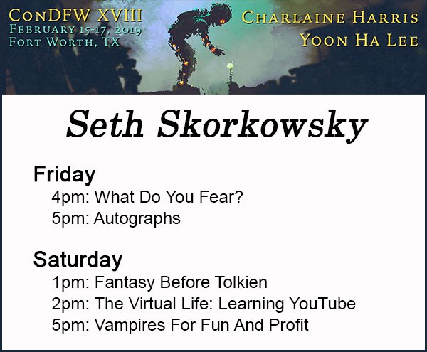 SSkorkowsky's tweet photo. For those coming to #ConDFW next weekend, here's my schedule.
@ConDFW https://t.co/k1rKfXvZHw https://t.co/nI39q4Z9TS