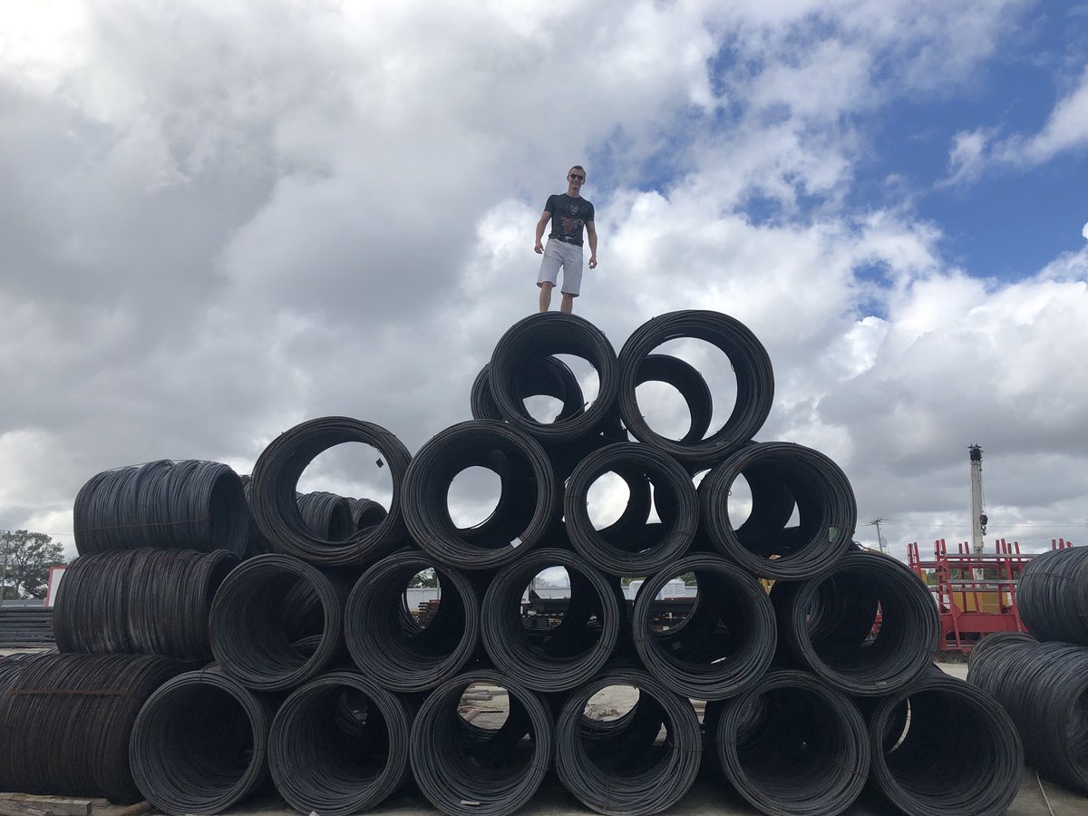 DenisZakutaev's tweet photo. What we’ve got here 🧐  #kingofthemountain #rebarincoil #miamisaturday #steel #rebar #coiledrebar #AmericaSteelTrade #ASTCorp #DenisZakutaev #President #steelrebar #steeldistribution #rebardistribution #steelimport #rebarimport #USsteel #AmericanSteel #WorldSteel #rebarmiami https://t.co/ZFGMu3up8q