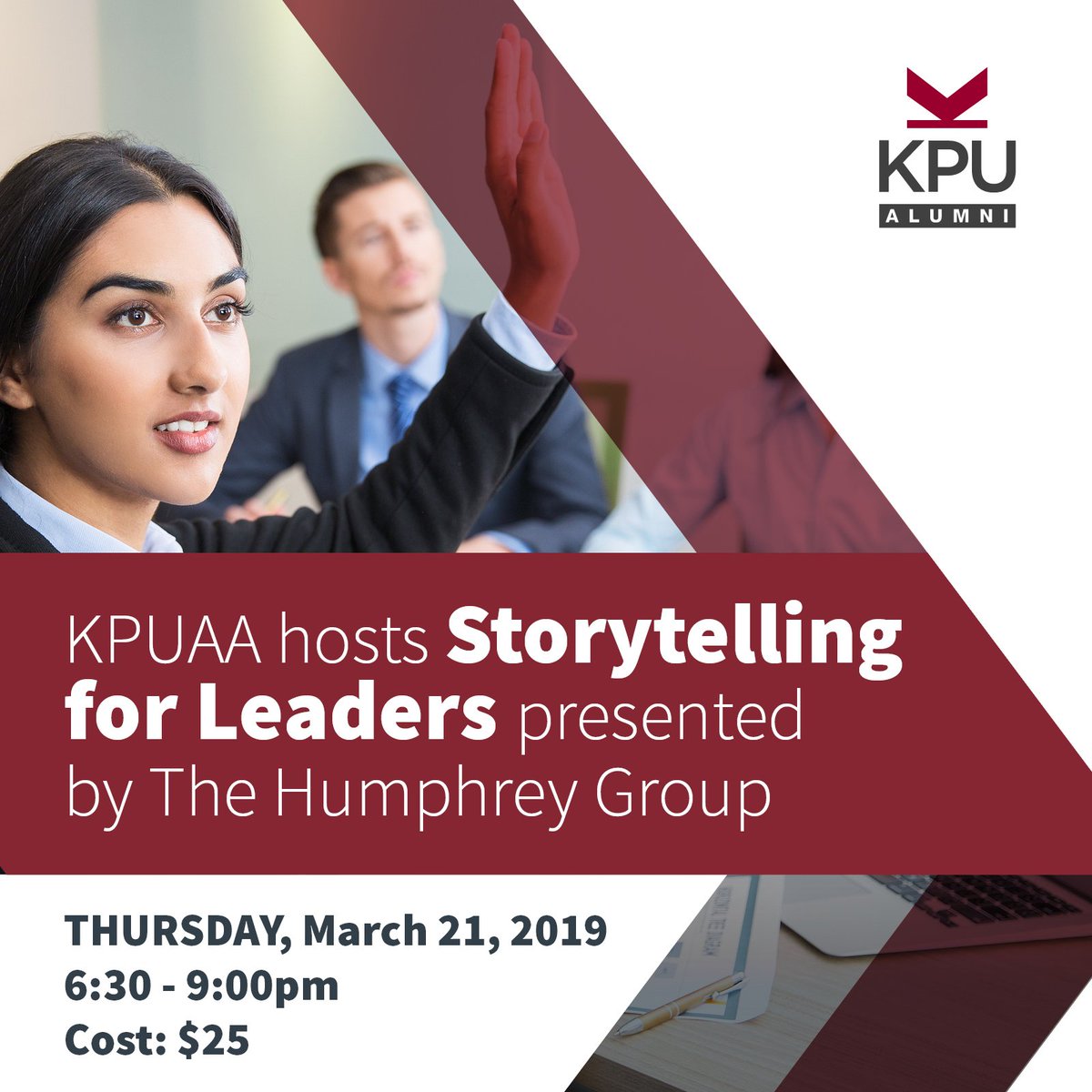 kpualumni's tweet photo. Register now for "Storytelling for Leaders"

Join us for a tour (optional) of the KPU Civic Plaza campus, and then learn how to incorporate storytelling into your communications skill set.

More info and to register: https://t.co/VCOiCzeEUz https://t.co/3eSU3Bf9vi