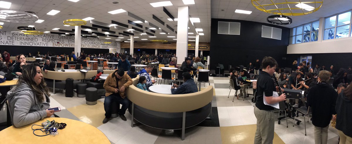 Hundreds of Irving ISD Band students performing solos &amp; ensembles at Irving HS. Very excited for our beginners very 1st contest with mom &amp; dad in tow.