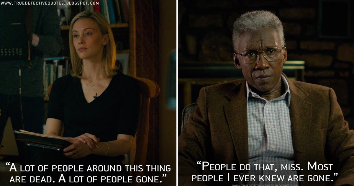 detective_true's tweet photo. #ElisaMontgomery: A lot of people around this thing are dead. A lot of people gone.
#WayneHays: People do that, miss. Most people I ever knew are gone.
➡️ https://t.co/egH2ugpX9T
#TrueDetective #TrueDetective3 https://t.co/PgPCZHw1Yr