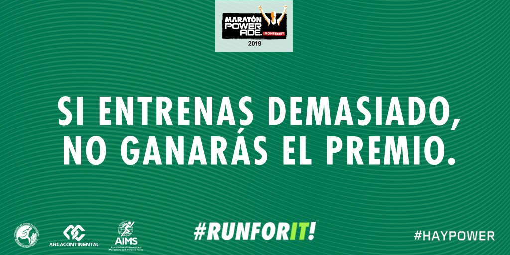 Maratonmty's tweet photo. Evita los kilómetros innecesarios y no te arriesgues a sufrir lesiones por esforzarte de más. Recuerda tomar días de descanso, con entrenar de 3 a 4 días a la semana está perfecto. https://t.co/XVD4gSUJHS