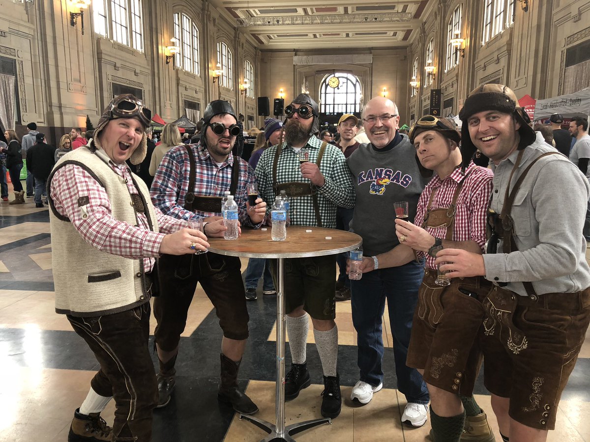 JSmalls01's tweet photo. Can you tell which one is Dad? #flyboys #kcbrewfest #kc #beer #unionstation https://t.co/IrXXcpKHT5