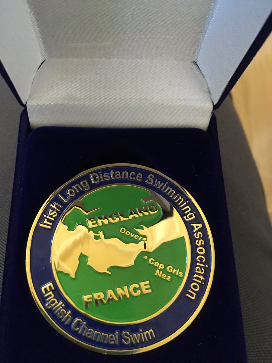 Honoured to receive this medal from ILDSA for our English channel swim #doverclovers <a href="/mercbags/">Mercedes bagnall</a>