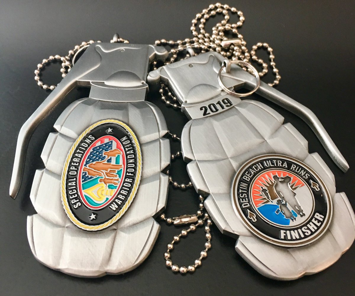 destin50's tweet photo. These finisher medals turned out amazing! They are big, heavy and sure to stand out wherever you proudly display it! Who is ready to earn their grenade next weekend?!?! https://t.co/OocdIyzpvB