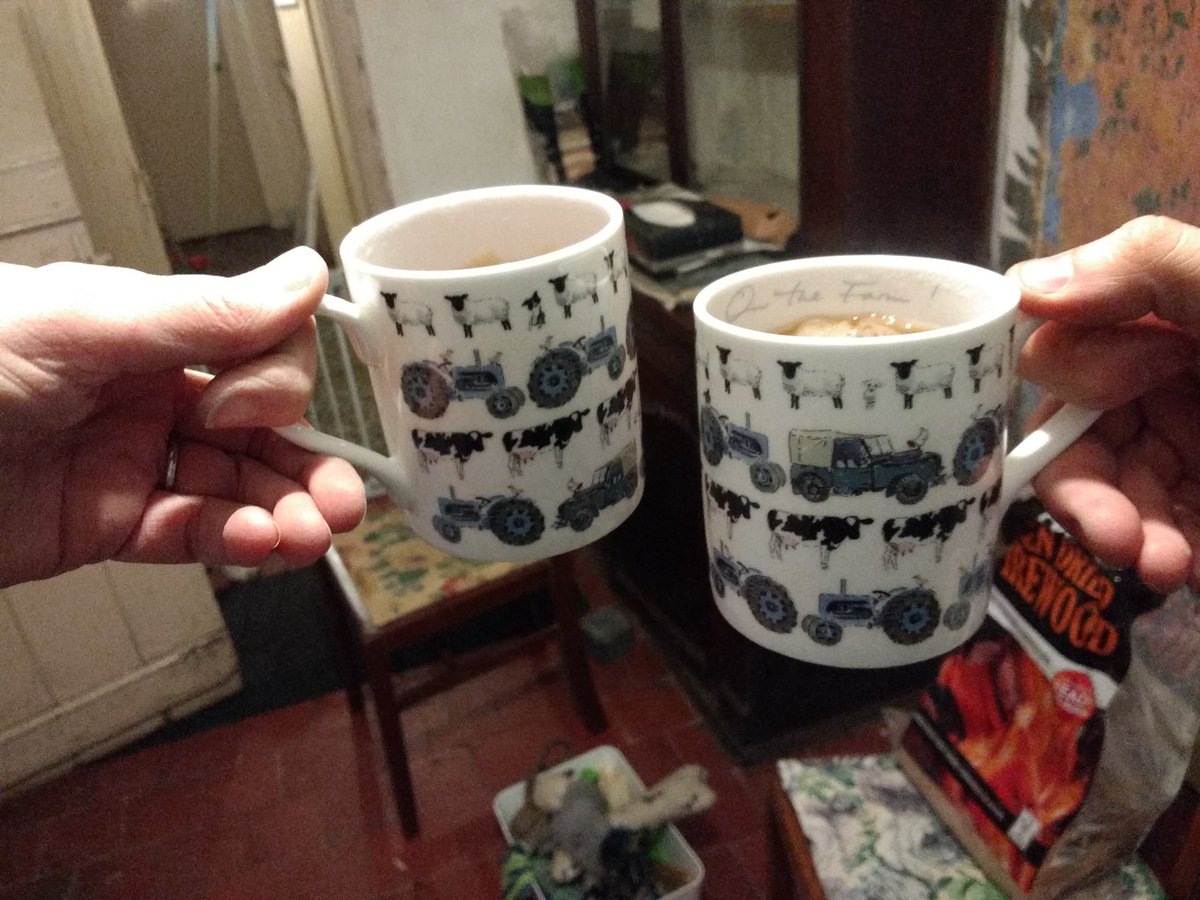 LlanfairPlas's tweet photo. Hello @SophieAllport we are now #onthefarm Saved our new mugs until we finally moved in #farm #fferm #Anglesey #YnysMôn #sheep #tractor #LandRover #cow but no #bordercollie #sheepdog #PlasLlanfair https://t.co/ACYcU6ZT7H
