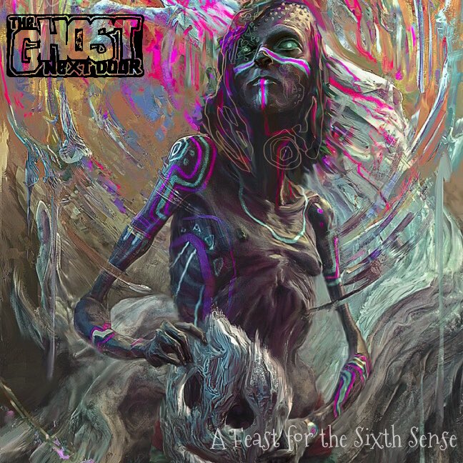 Original album cover mock up.
The Ghost Next Door’s “A Feast for the Sixth Sense” out now EVERYWHERE on Ripple Music! If you have trouble with finding it on Spotify, Apple, etc., omit the word “The” in the band search. Or just look it up by album title. #theghostnextdoor