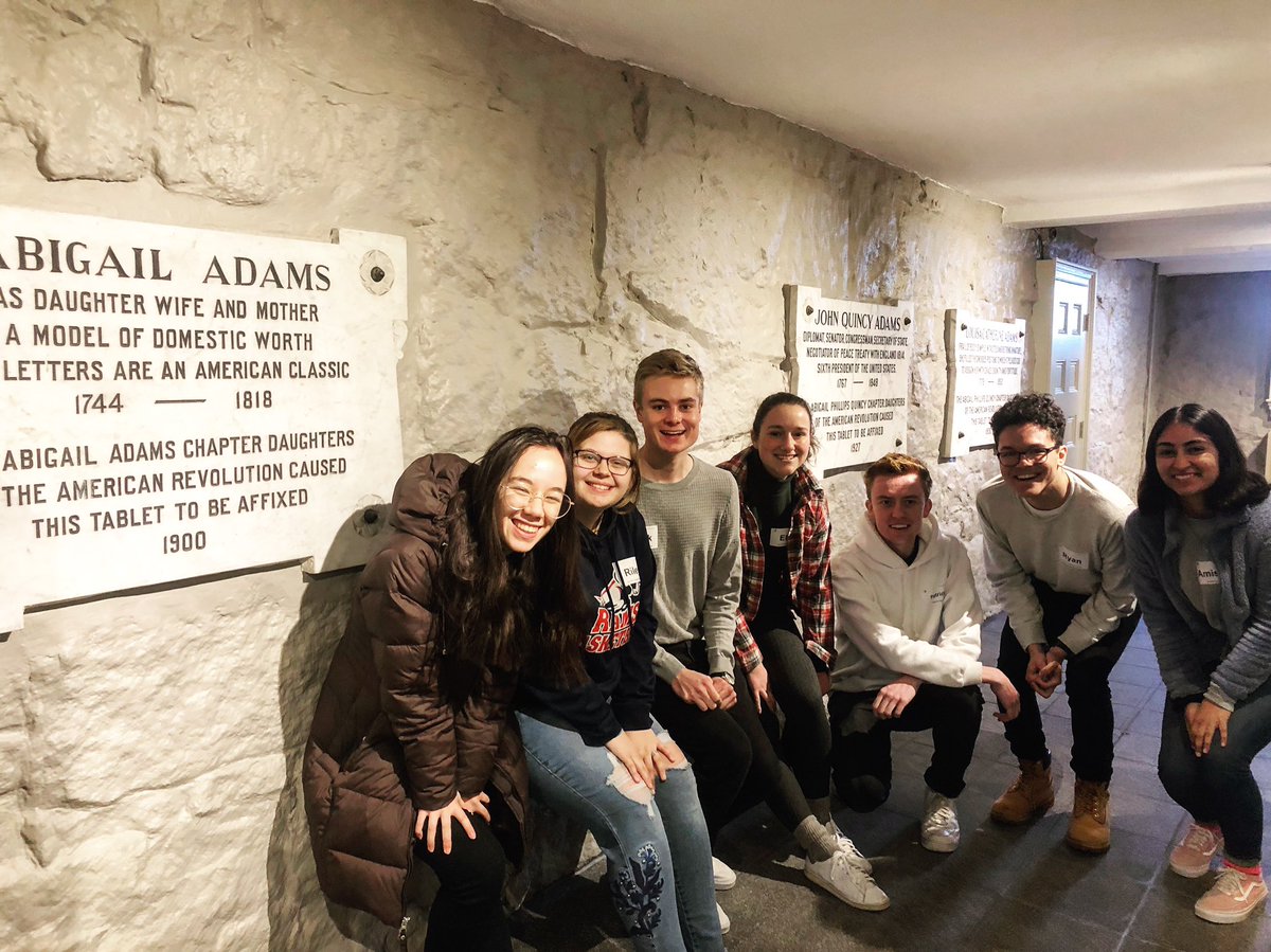 HarvardDems's tweet photo. For the first service trip of the semester, the Harvard College Democrats volunteered at the Prison Book Project! The church that houses the PBP is also the resting place of Presidents John Adams and John Quincy Adams.  #dodems https://t.co/q3BCCqgLEE