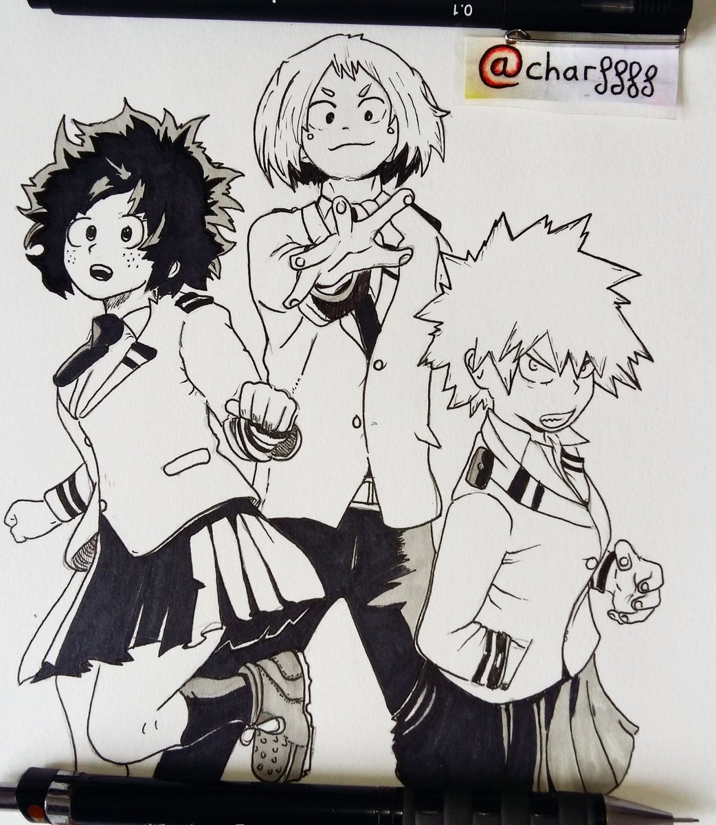 drawcharf's tweet image. 😂petit  dessin  de my heroes  academia  revers🌀✍