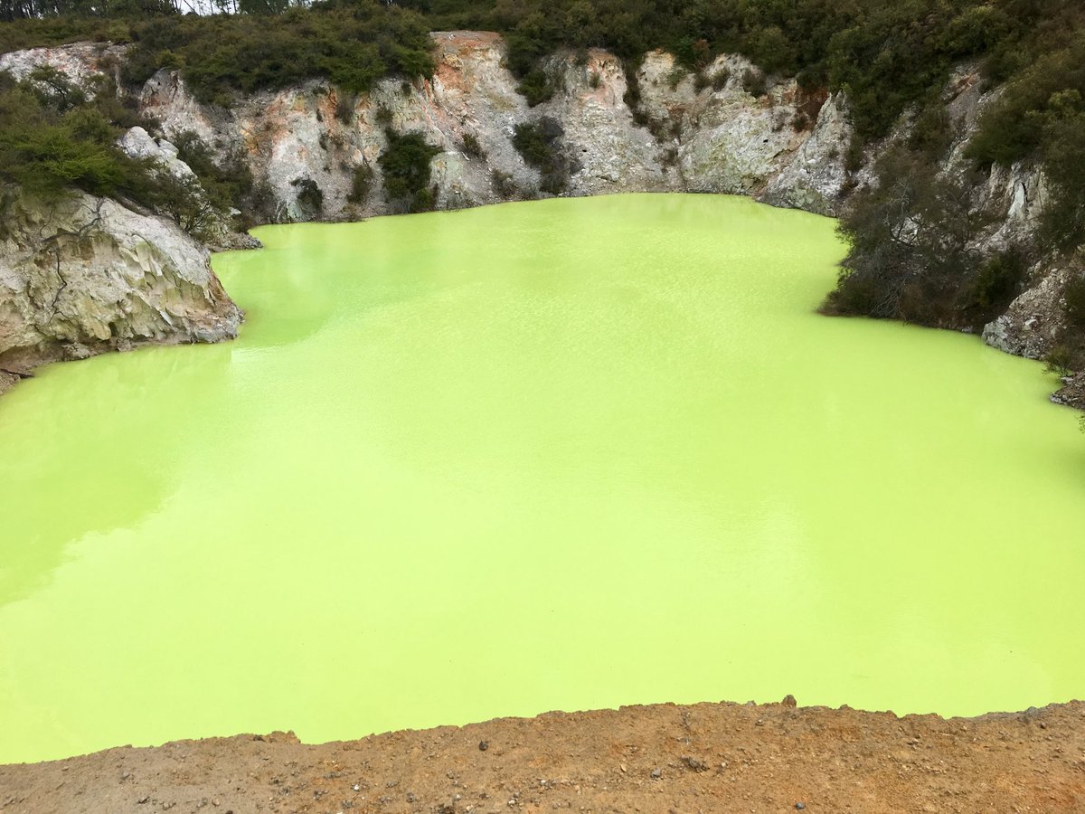 Unreal, but very real colours of a thermal pool at Wai-O-Tapu Thermal Wonderland, near Rotorua, NZ #waiotapu #rotorua #geothermalactivity #newzealand