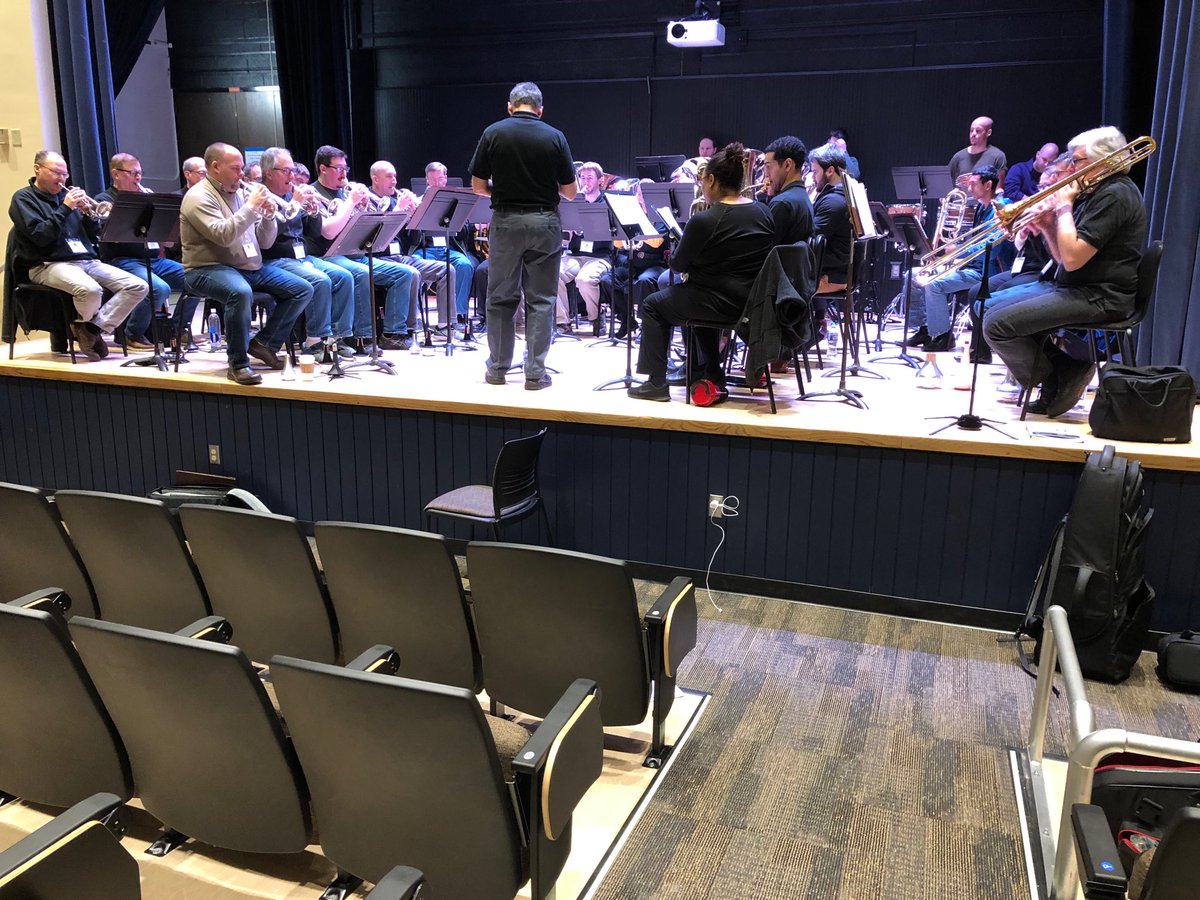 Sal Scarpa of ⁦<a href="/AtlanticBrass/">Atlantic Brass Band</a>⁩ rehearsed the band. ⁦<a href="/MABBFestival/">MABBF</a>⁩ #brassband