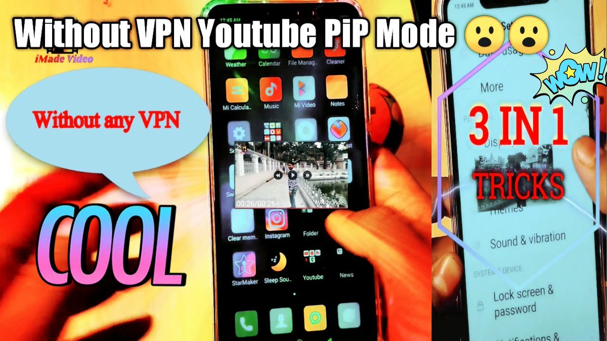 iMadeVideoYT's tweet image. #iMadeVideo #iMadeVideoYT #YoutubePiP #Picture-in-Picture #WithoutVPN #Howto #YoutubeBackgroung 

How to enable Youtube Picture In Picture Mode Without VPN. Play youtube mobile in background. 

youtu.be/4bLpgBm9MYk