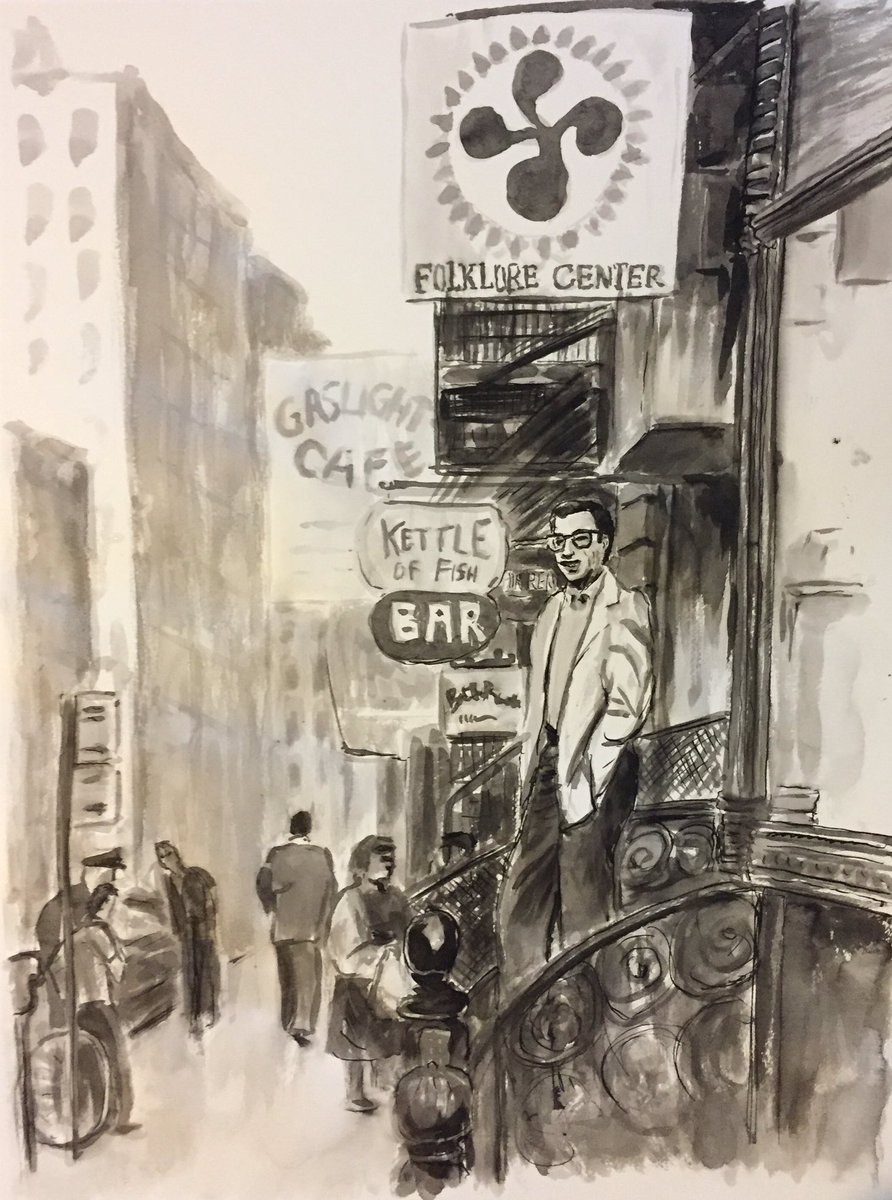 Izzy Young, Who Presided Over the Folk Revival #obitpix #izzyyoung #greenwichvillage #folkrevival #folklorecenter #bobdylan #sketch #sketchbook #artwork #artistsoninstagram #artistsofinstagram #penandink #inkwash #drawing #portrait