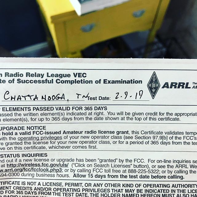 jgoliver's tweet photo. HAM Technician exam passed! Next up is General... https://t.co/RGKKoeSZn5 https://t.co/Mq6mo9tsbR