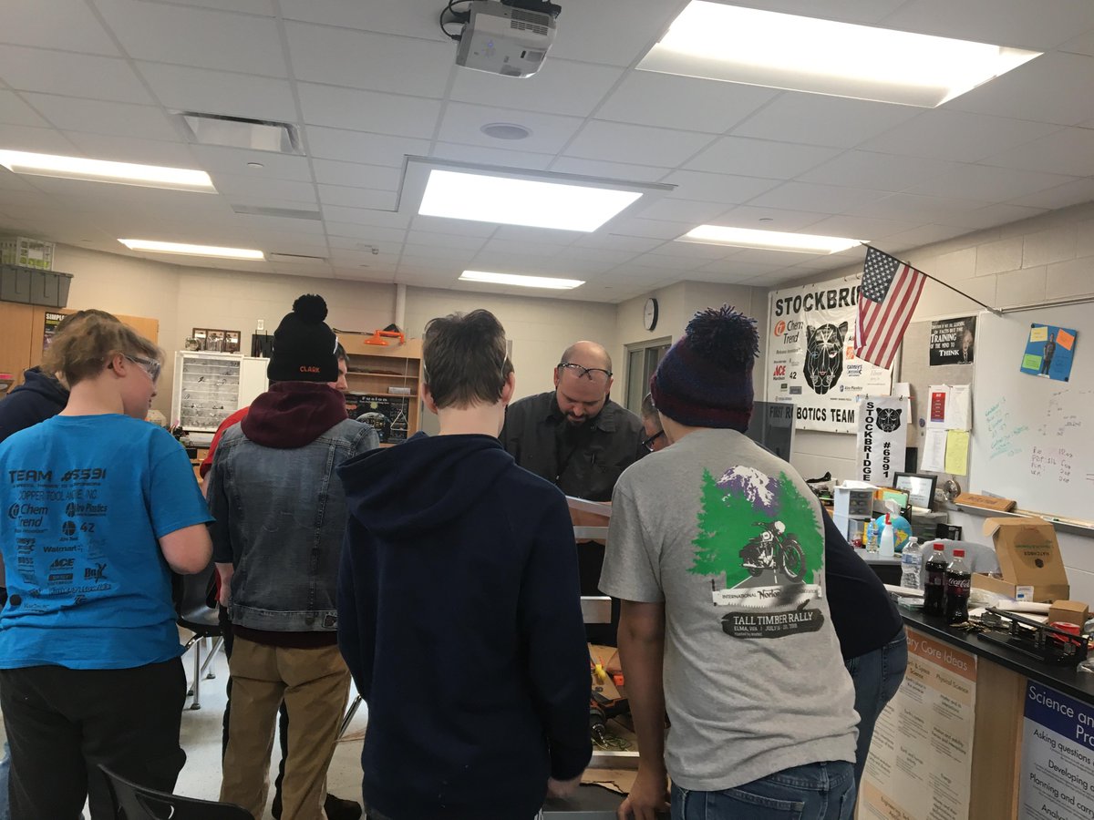 frc6591's tweet photo. Saturday build day! We have also disassembled our gear boxes due to excessive grinding when we move our robot. We've mounted our pneumatic arms to our chassis as well, for cargo. 🤖

We would like to give a huge shoutout to Copper Tool &amp; Die for a huge Silver level donation! 💜 https://t.co/wLFOHqUhaD