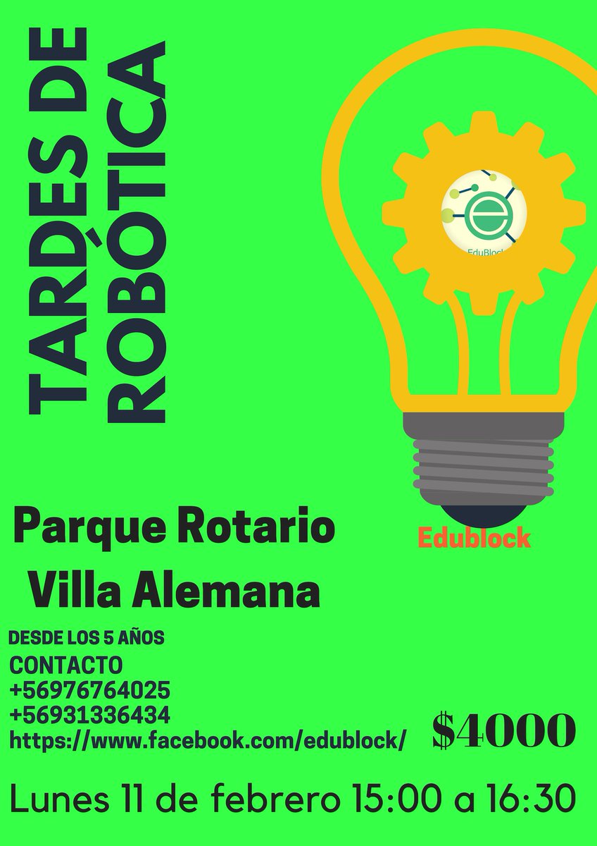 Edublock1's tweet image. Robótica al alcance de todos 
#edublock 
#villaalemana 
#roboticaeducativa