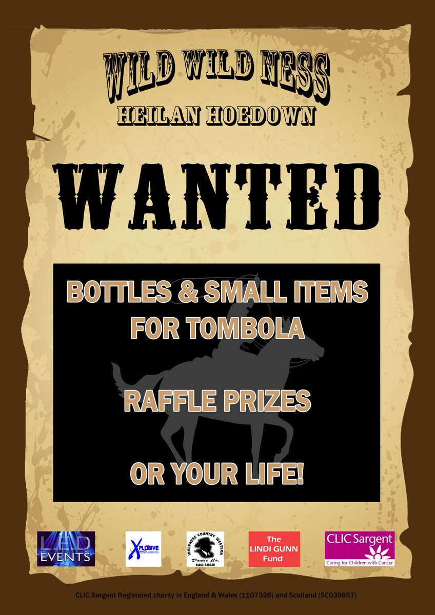 WANTED - Your Donations or Your LIFE! 
By Order of The Sheriff & The Deputy facebook.com/pg/LEDEventsIn…
@miinverness @HootsInverness @InvernessCityUK @InvernessBID @mercureinvernes #inverness #charityevent #EventsMarketing #invernessevents #whatsoninverness @icamag @whatsonhighland