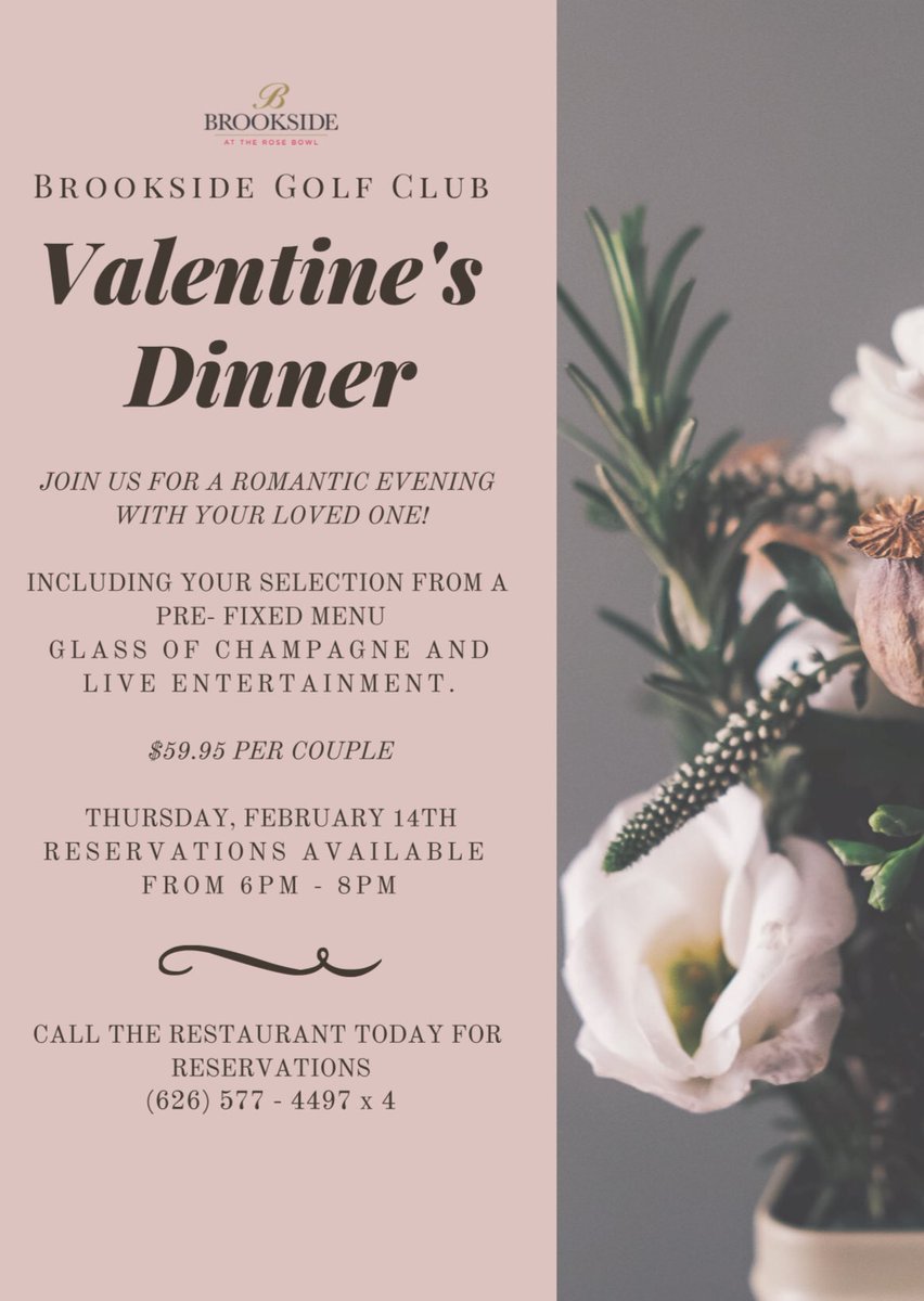 BrooksideGC's tweet image. We’re sharing the love over here at Brookside on #ValentinesDay!♥️ It doesn’t get much better than a 3 course meal for two (2) for $59.95!👏🏼