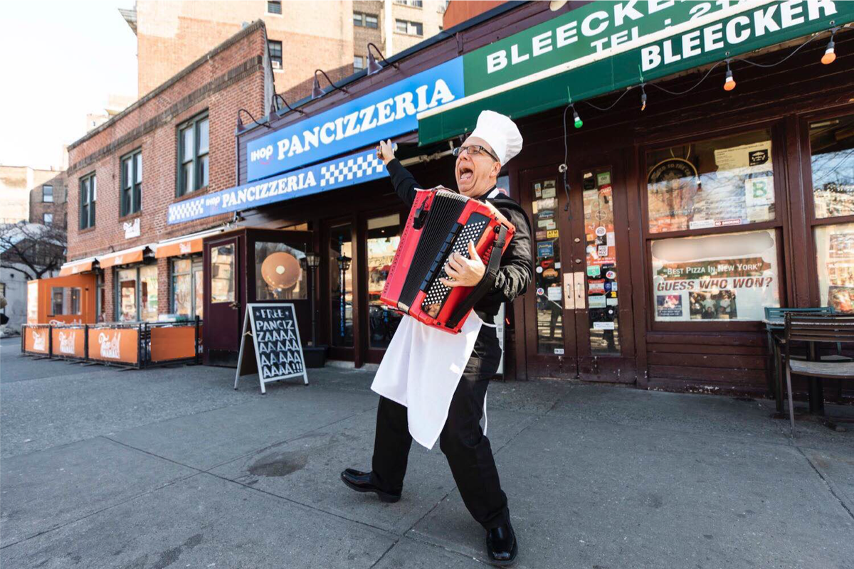 These Pancizzas are great, accordion to this guy! Come by Bleecker Street Pizza NYC for a free slice! #PANCIZZA #NationalPizzaDay