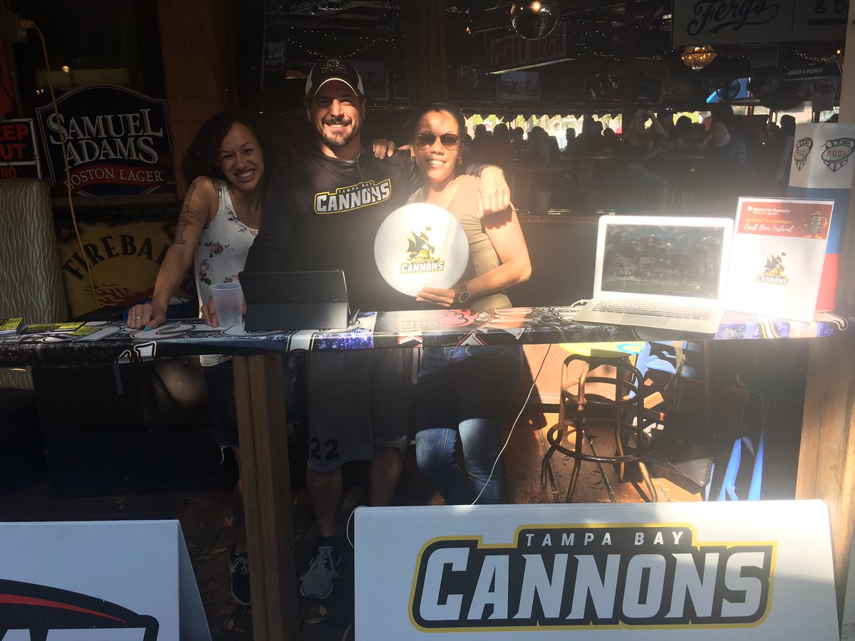 CannonsKrewe's tweet photo. Spreading the local love at Fergs in St. Pete. Great turnout for Habitat Craft Beer Fest!!! #tampabaycannons #cannonsgoboom #fergs #HabitatForHumanity https://t.co/IgO6cqtEq1