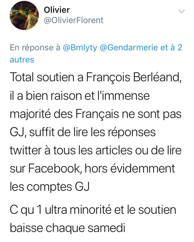 #FrancoisBerleand après sa sortie sur les #GiletsJaunes obtient les soutiens qu’il mérite 😉 En voilà un qui puise exclusivement ses connaissances sur Twitter et Facebook 😂
