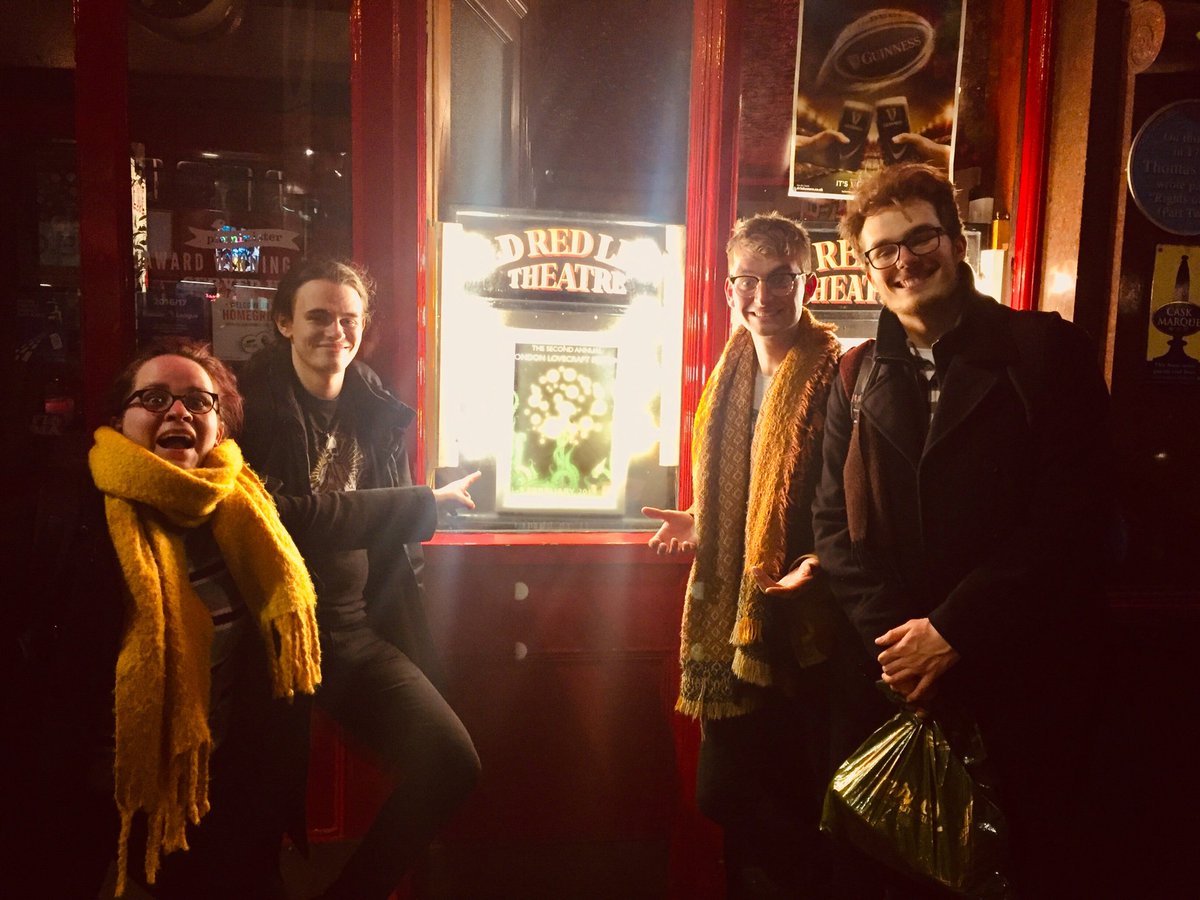 raising_ashes's tweet photo. Goodnight and Cthulhu Fhtagn from us! London Lovecraft Festival 2019 has been a blast! It was terrific to end our final night with a sell out show! Huge thanks to the Festival staff and you, our studio audience. You have been wonderful to us Londinium, hope to see you next year! https://t.co/wpeHatmfWF