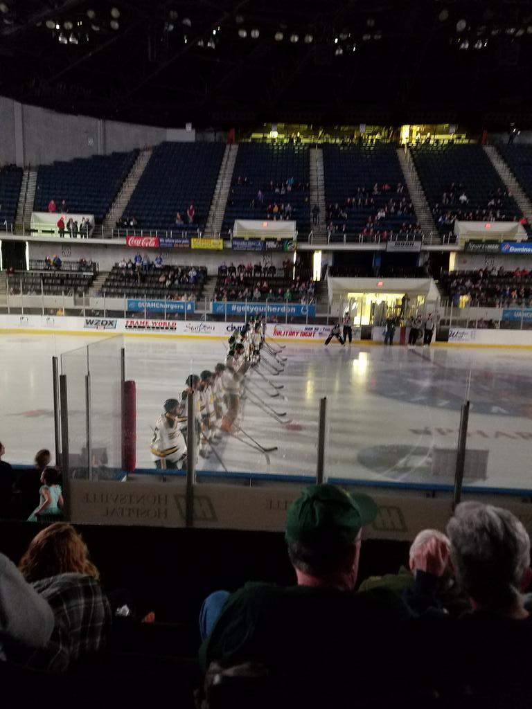liecklin's tweet photo. Ready to watch @NMUHockey win! I think there are almost as many Wildcat fans here as there are fans for the hometeam... https://t.co/Fm9BJszpQ8