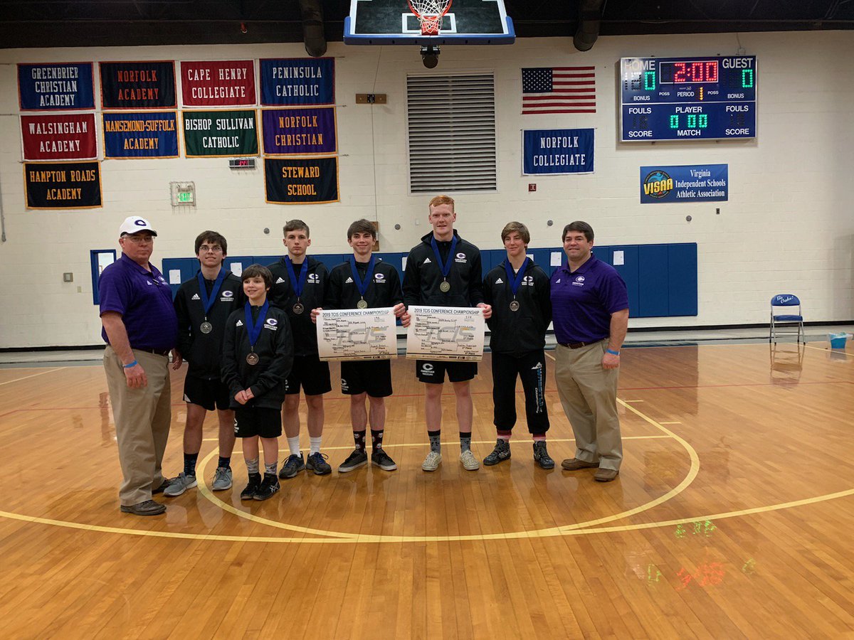 Athletics_NCS's tweet image. Congrats to our Varsity Wrestling team!!! 4th overall &amp;amp; every wrestler brought home some hardware! Nate Scully brought home his second TCIS Championship at 138. Andrew Allgood brings home his first TCIS Championship at 195. #AmbassadorPride #GOCHRISTIAN #ironsharpensiron