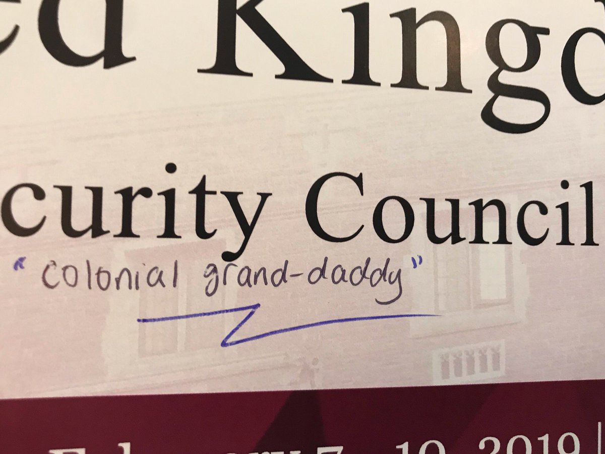 SC_UK2019's tweet photo. OFFICIAL: The United Kingdom has donned itโs dad sweater and will assume itโs new name: โColonial Grand-Daddyโ #MACMUN2019 #MACMUNSC19 #MACMUN19SC https://t.co/1GOkYsqsRi