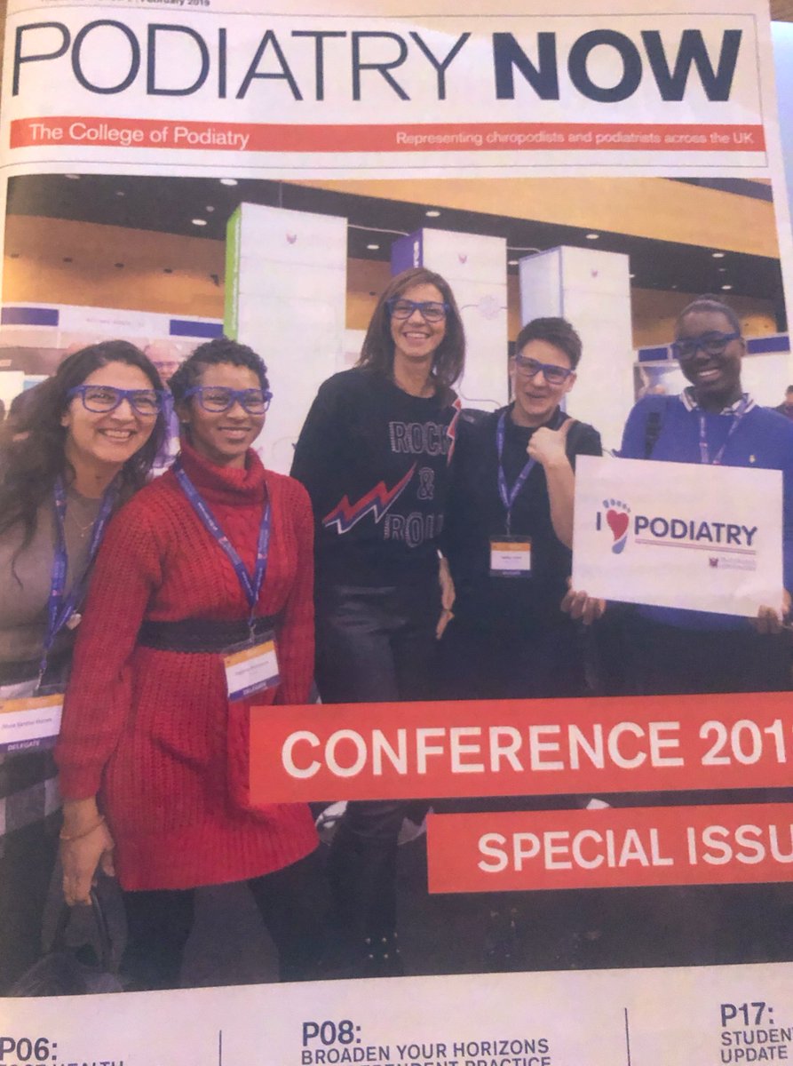 What a fab pic of the front of this months Podiatry Now! Great to see our smiley students enjoyed the conference. Cool glasses 🤓 @NMorais4