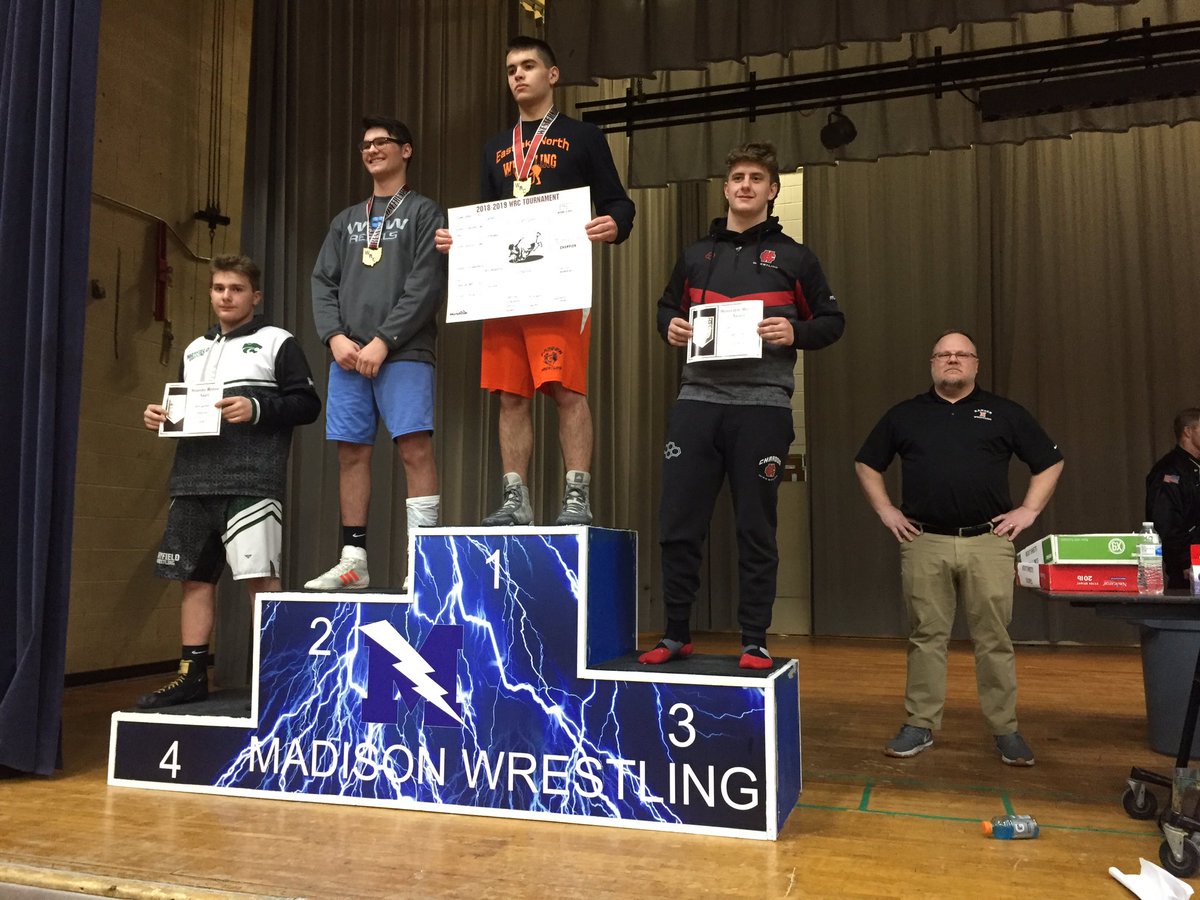 ENorthwrestling's tweet image. Congratulations to Jonny Dotson for taking 1st place in the 195lb weight class at the 2019 Western Reserve Conference tournament; earning his 26th pin on the season against Michel Porter from Willoughby South in the finals. Great Job Champ! #rangerstyle #26andcounting #pintowin