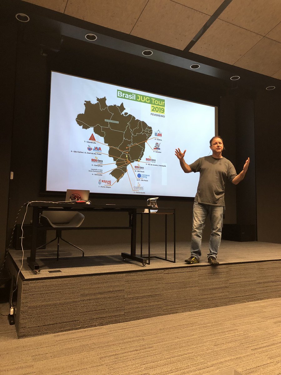 gujavasc's tweet image. And now it’s time to have @brjavaman talking about Java, Opensource, DevOps and Career at Brazil JUG Tour