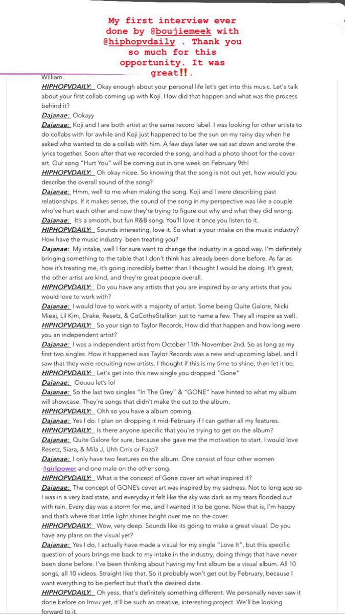 DajanaeWashing1's tweet photo. My first interview with @HIPHOPVDAILY. An amazing opportunity❤️. https://t.co/28X60TlB3j