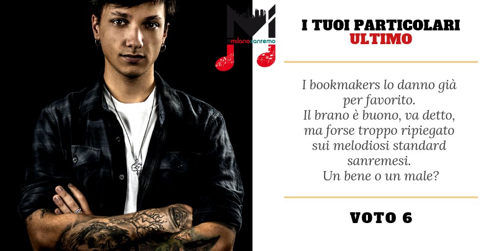 MiTomorrow's tweet photo. Continua il countdown per #sanremo2019 #meno3

Ecco come @c_pradelli ha valutato il brano di @IlVeroUltimo #ITuoiParticolari ascoltato in anteprima per noi

Da lunedì 4 febbraio non perdere lo speciale #MilanoSanremo sulle pagine del quotidiano di #Milano #MiTomorrow https://t.co/N5nbfA73ho