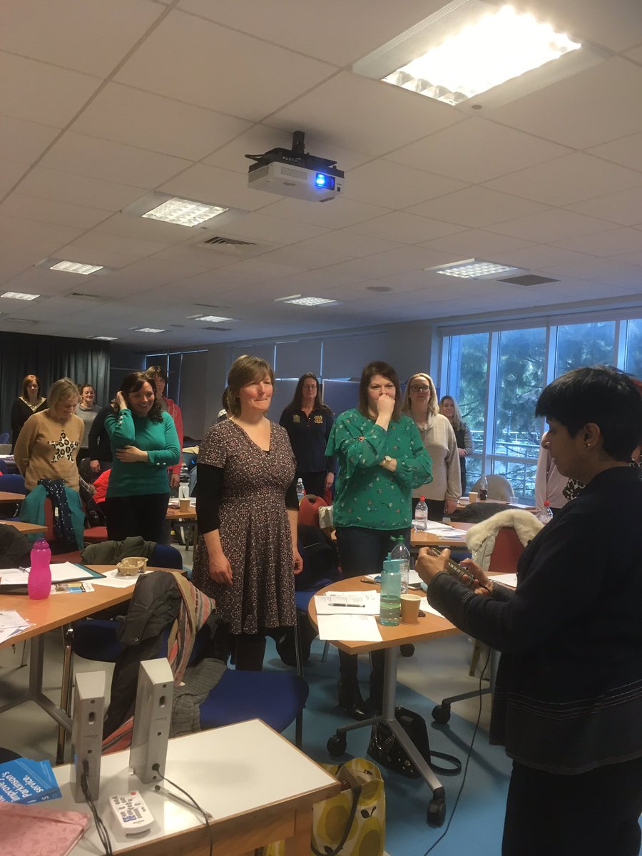 FionaLindop's tweet photo. Delegates exploring different musical rhythms for cues @ACPIN_UK with @BhanuPhysio in Belfast!! Great day !! https://t.co/OaskRnMFGJ
