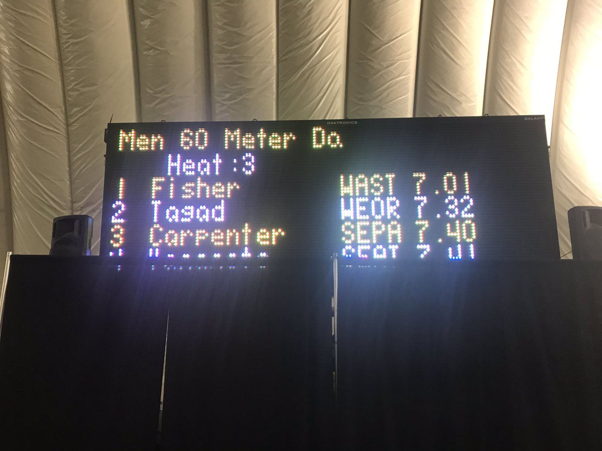 SpurrierCoach's tweet photo. @Rodrickfisher88 Qualifying! 1:30 Finals! Cougar indoor Track and Field. #LeadTheHunt #GoCougs๐ด https://t.co/vOapNeg1vr