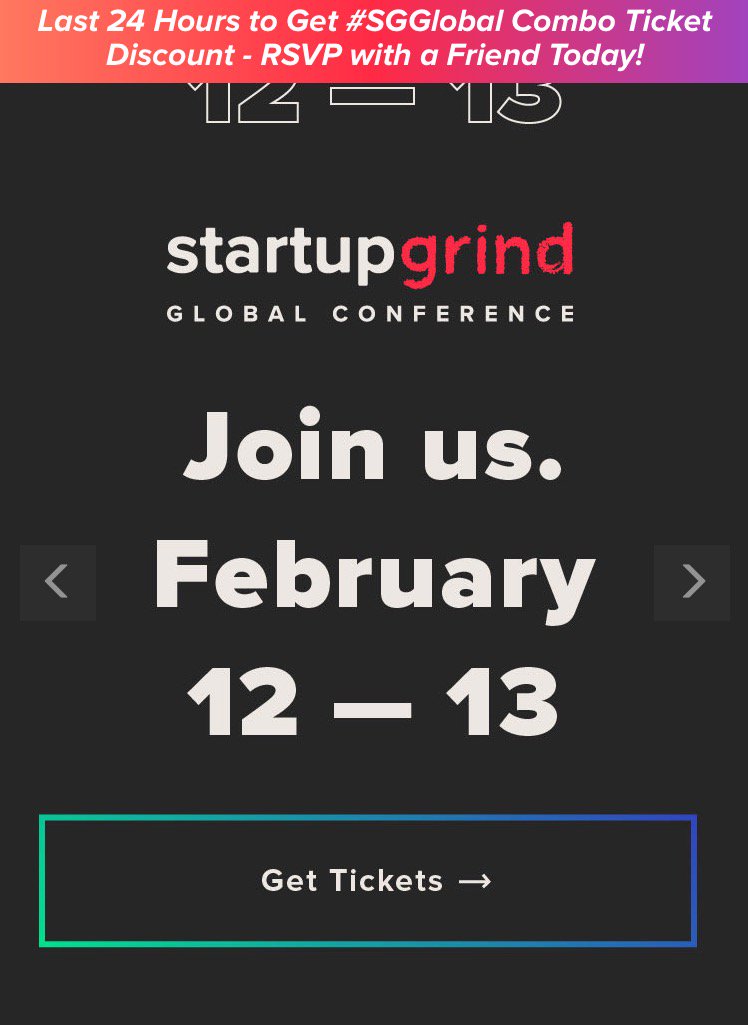 Join us at our next #SGglobal event.  To know more about what it go startupgrind.com