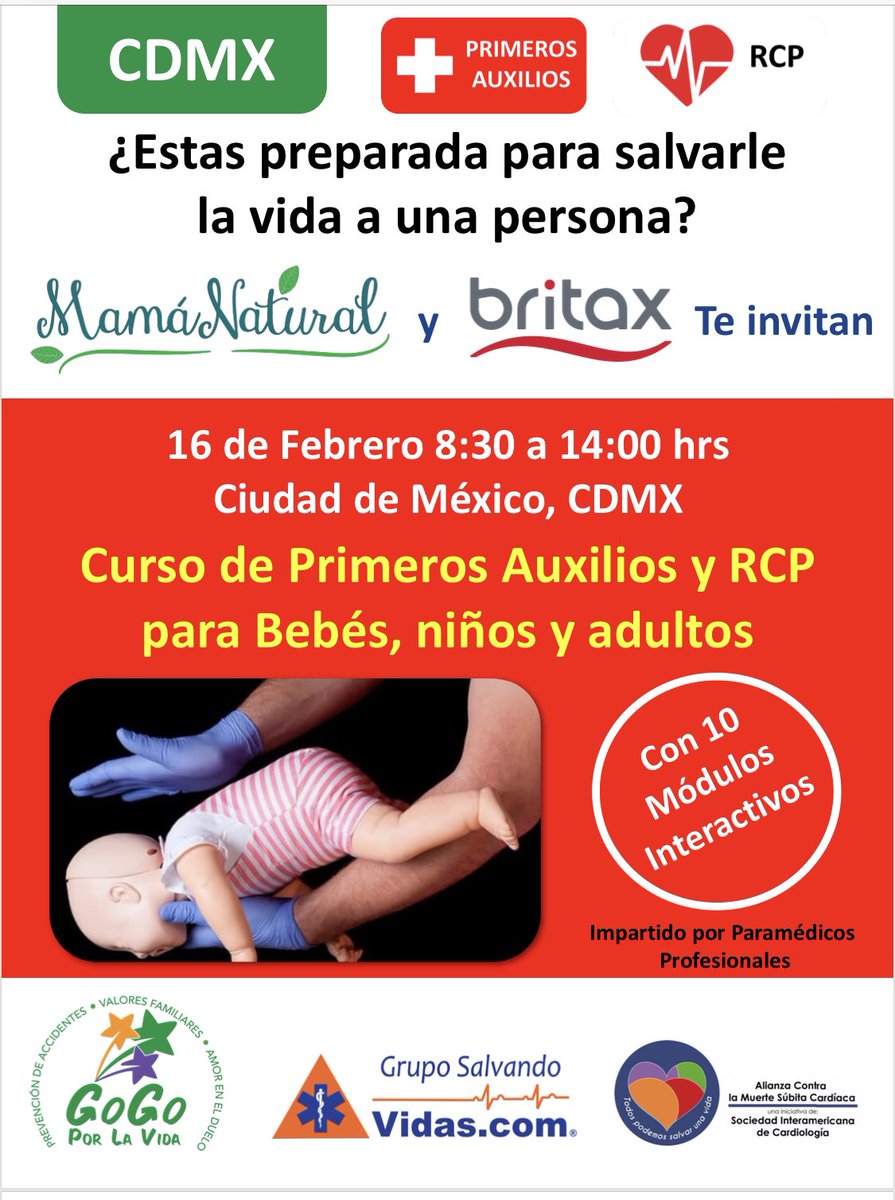 salvando_vidas's tweet photo. Los accidentes en niños se presentan con mayor frecuencia en las Escuelas y en los Hogares por ello es indispensable la capacitación en Primeros Auxilios y RCP

Los invitamos al curso dirigido a todas las personas que conviven con niños y bebés el próximo 16 de Febrero https://t.co/NhjYSZzqmk
