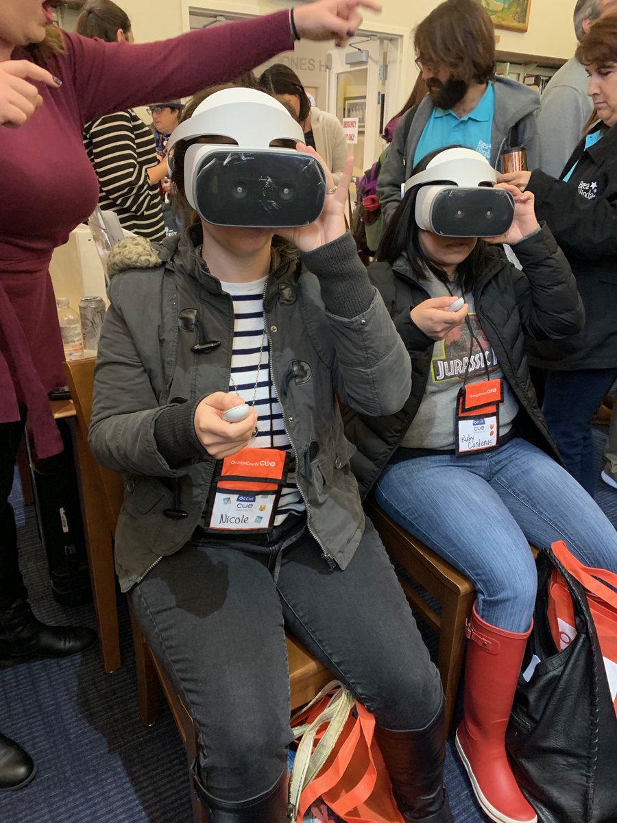 The All Covered booth at #OCCUETechFest19 shared VR Goggles. Hello field trips from our seats!